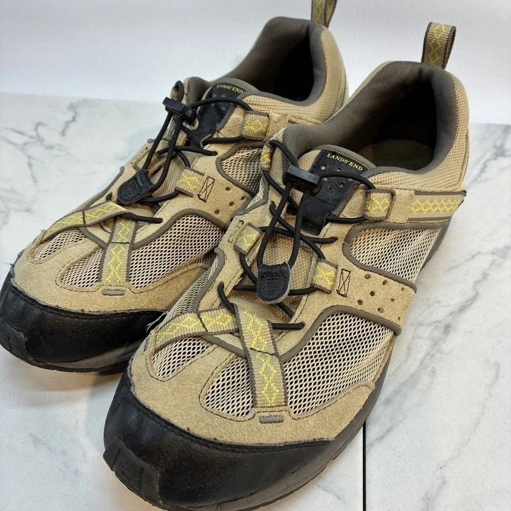 Lands' End Beige Mesh Hiking Shoes Trail Water Outdoor Gorpcore Men's 10.5D